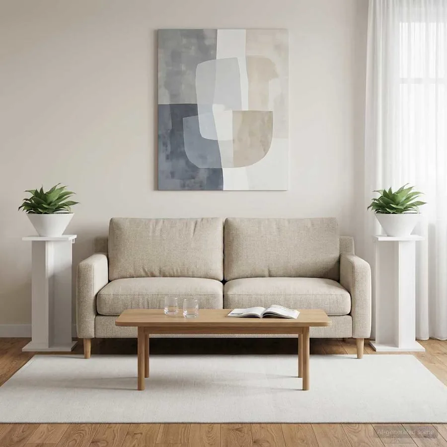 Support de Plante 2 pc Blanc 25 x 25,5 x 60,5 cm - 4
