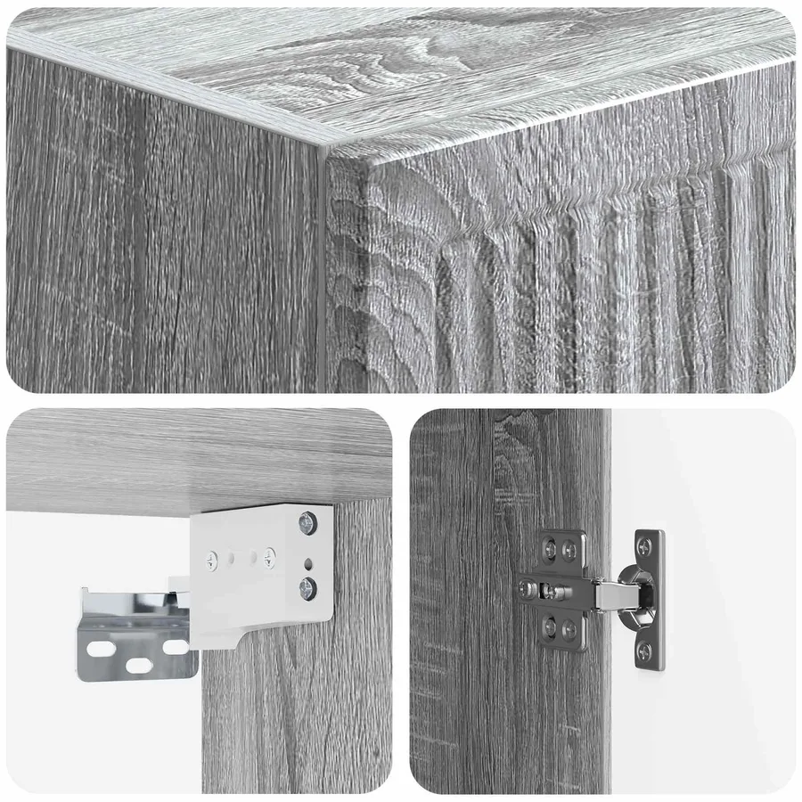 Armoire Murale Sonoma gris 33 x 34,5 x 90 cm Bois d'ingénierie - 7