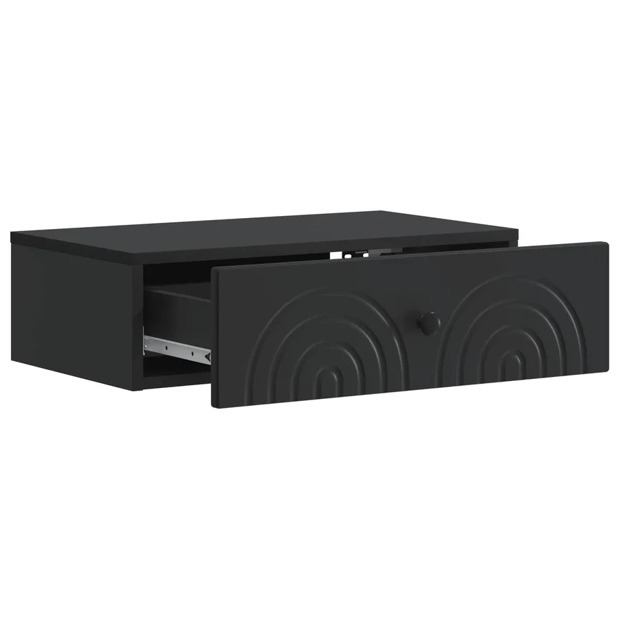 Table d'appoint murale Noir 59 x 34,5 x 17 cm Bois d'ingénierie - 4