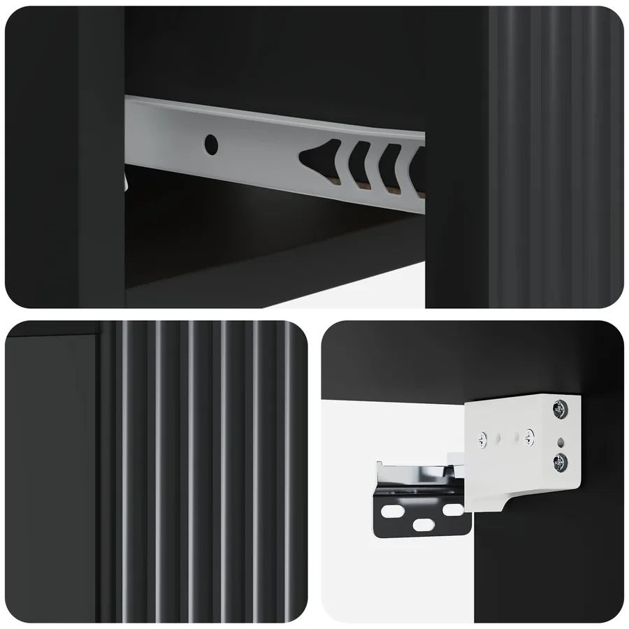 Cabinet de chevet mural 2 pcs Noir 49 x 34,5 x 20 cm - 10
