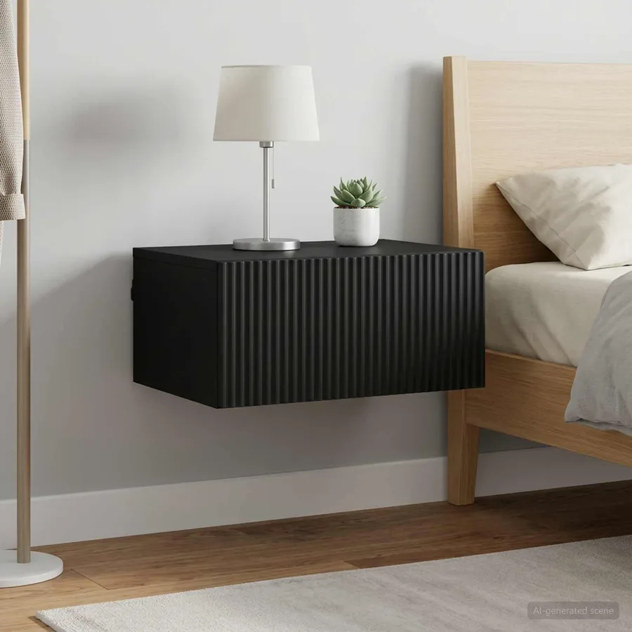 Cabinet de chevet mural 2 pcs Noir 49 x 34,5 x 20 cm - 4
