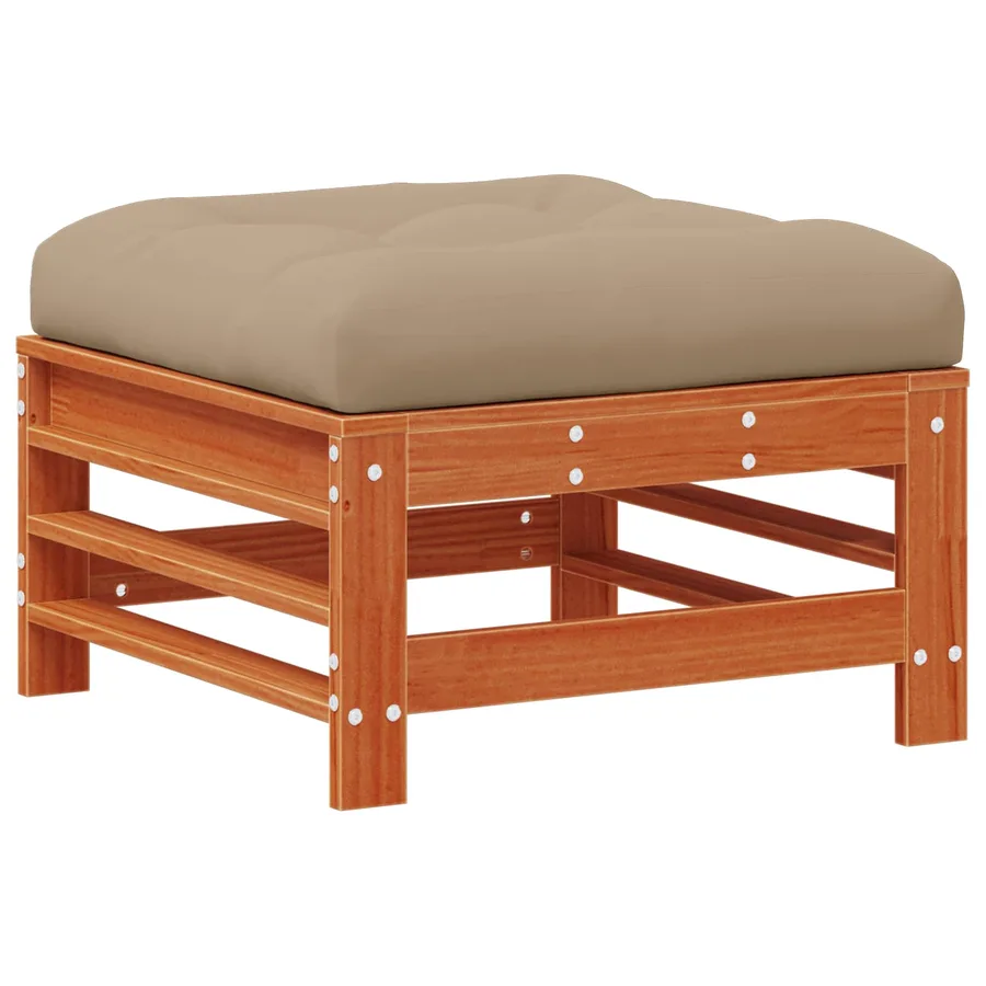 Ensemble de salon de jardin 5 pcs Brun cire Bois de pin massif - 6