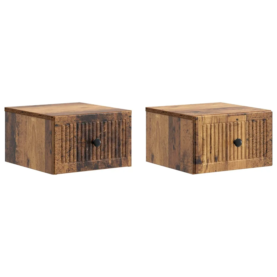 Cabinet de chevet mural 2 pcs Bois ancien 33 x 34,5 x 20 cm - 2