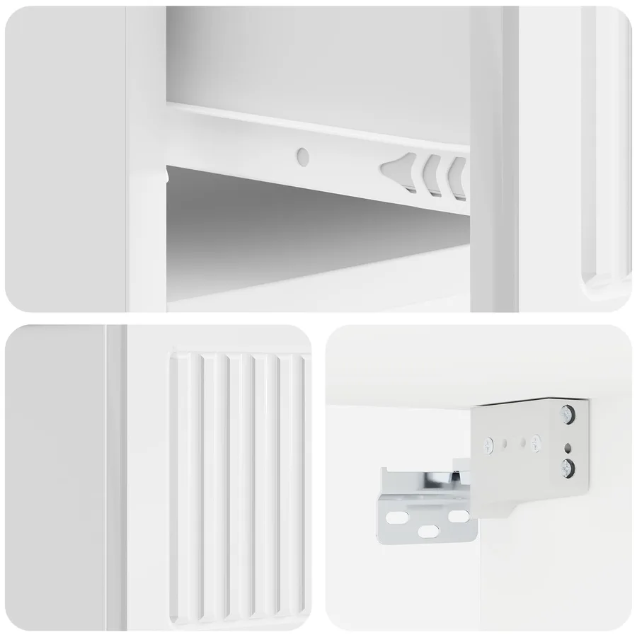 Cabinet de chevet mural 2 pcs Blanc brillant 33 x 34,5 x 20 cm - 10