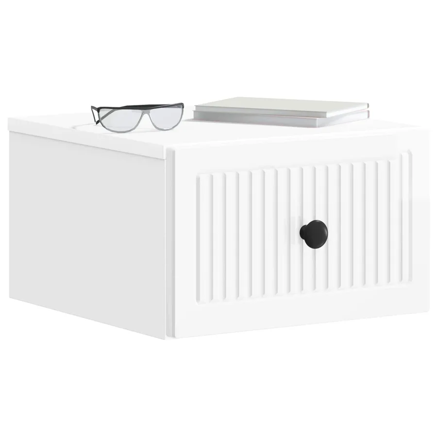 Cabinet de chevet mural 2 pcs Blanc brillant 33 x 34,5 x 20 cm - 3