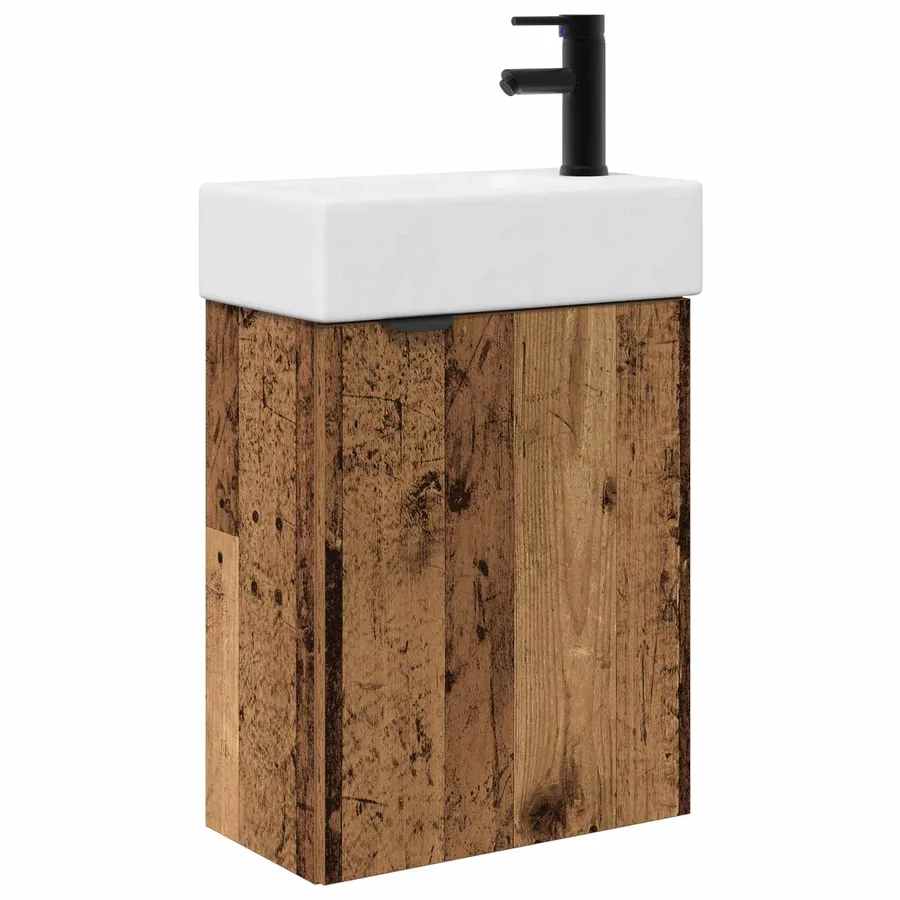 Meuble de salle de bain avec robinet Bois ancien - 2