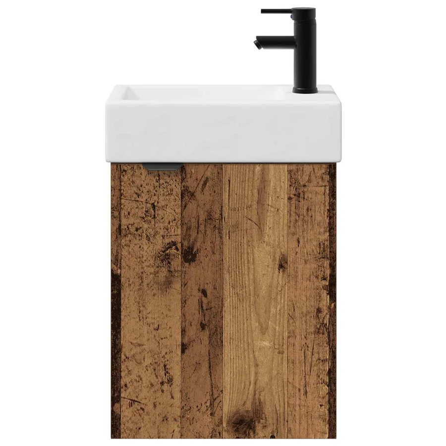 Meuble de salle de bain avec robinet Bois ancien - 5