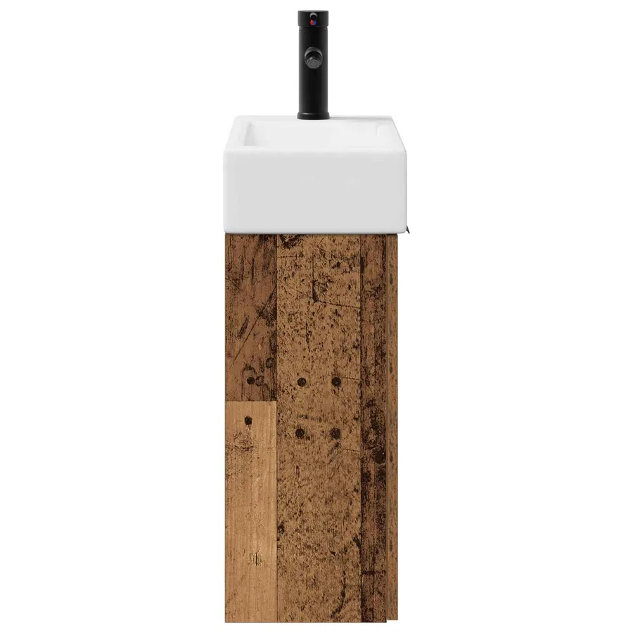 Meuble de salle de bain avec robinet Bois ancien - 6