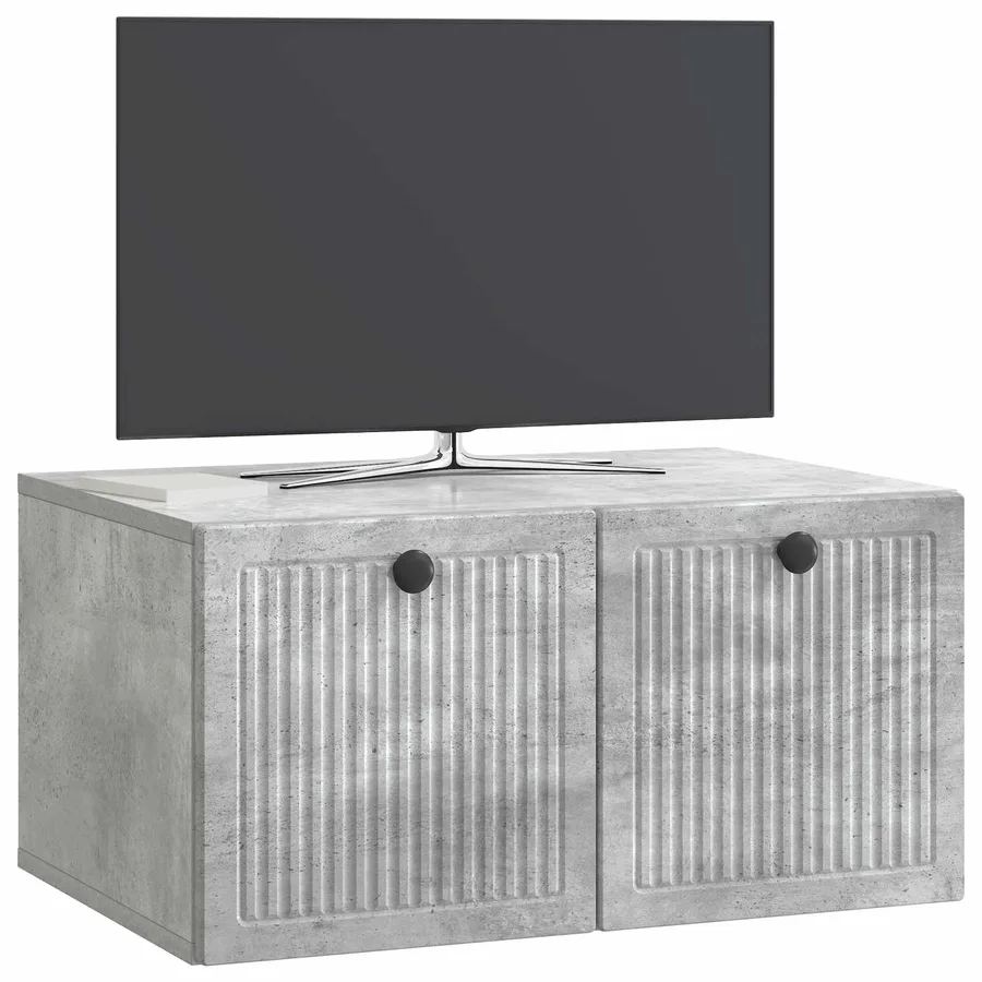 Meuble TV mural Gris béton 59,5 x 41 x 30 cm Bois d'ingénierie - 3