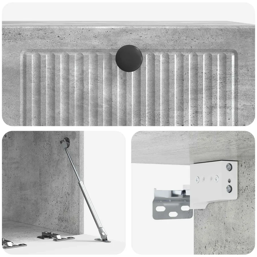 Meuble TV mural Gris béton 59,5 x 41 x 30 cm Bois d'ingénierie - 9