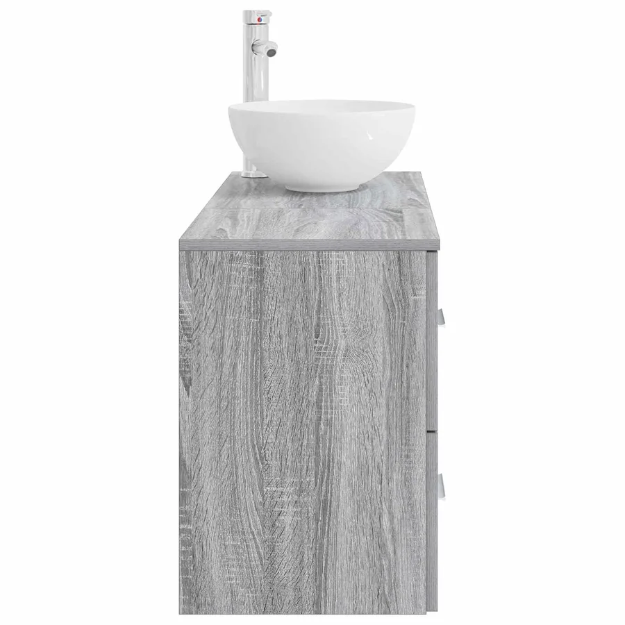 Ensemble de mobilier de salle de bain 2 pcs Sonoma gris - 4