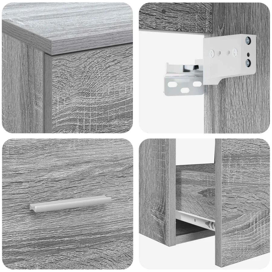Ensemble de mobilier de salle de bain 2 pcs Sonoma gris - 6