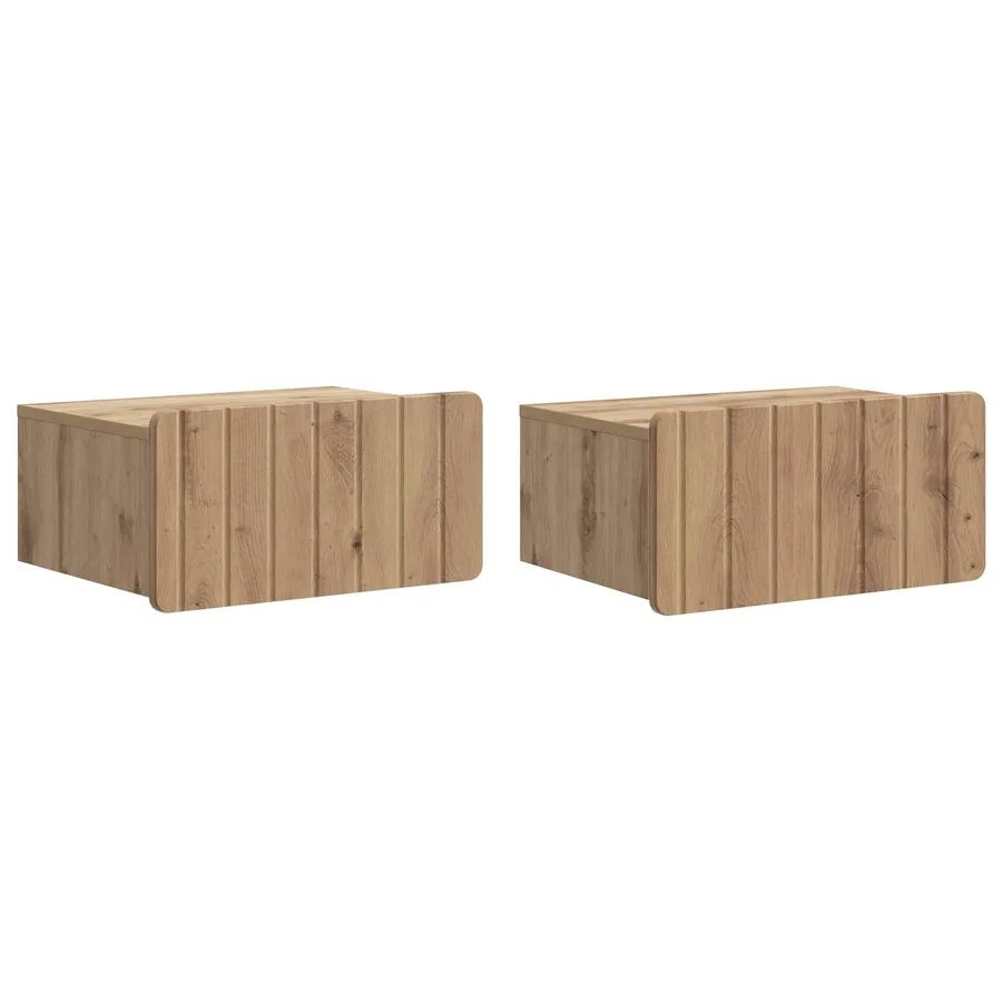 Cabinet de chevet mural 2 pc Chêne artisanal 49 x 34,5 x 24 cm - 2