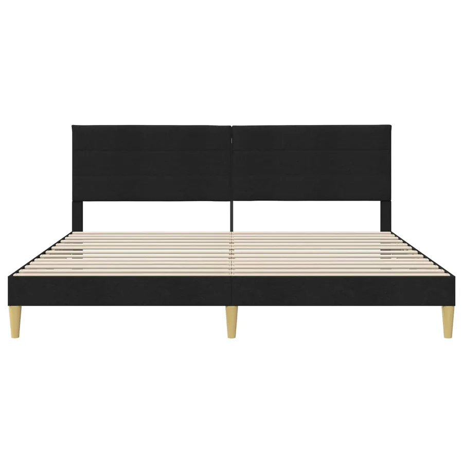 Cadre de lit avec tête de lit Noir 180 x 200 cm Tissu - 4