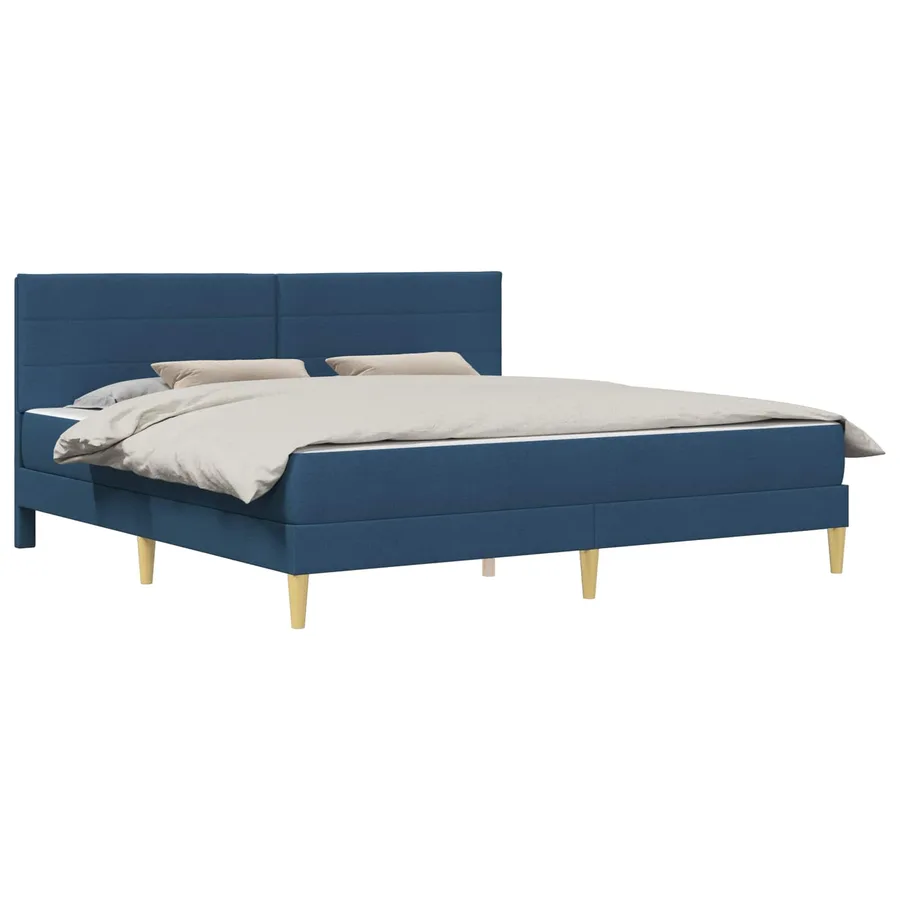 Cadre de lit Bleu 180 x 200 cm Polyester - 2