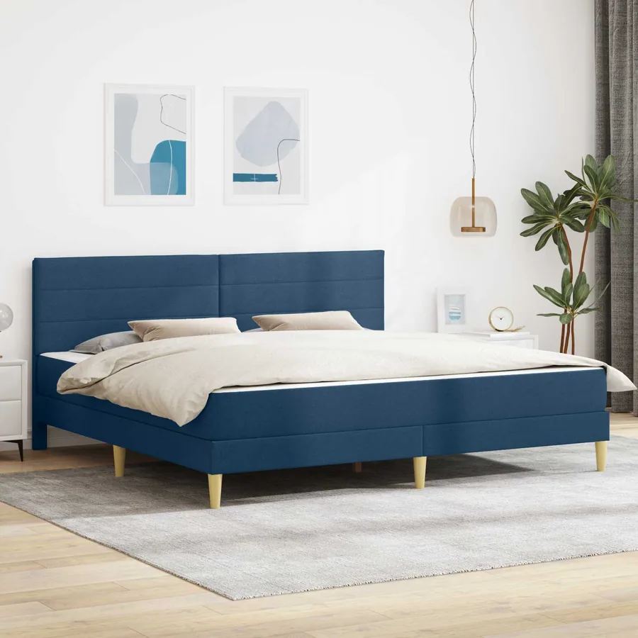 Cadre de lit Bleu 200 x 200 cm Polyester