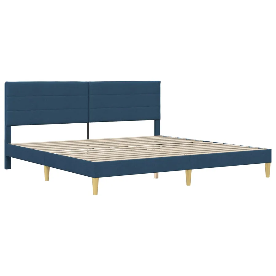 Cadre de lit Bleu 200 x 200 cm Polyester - 4