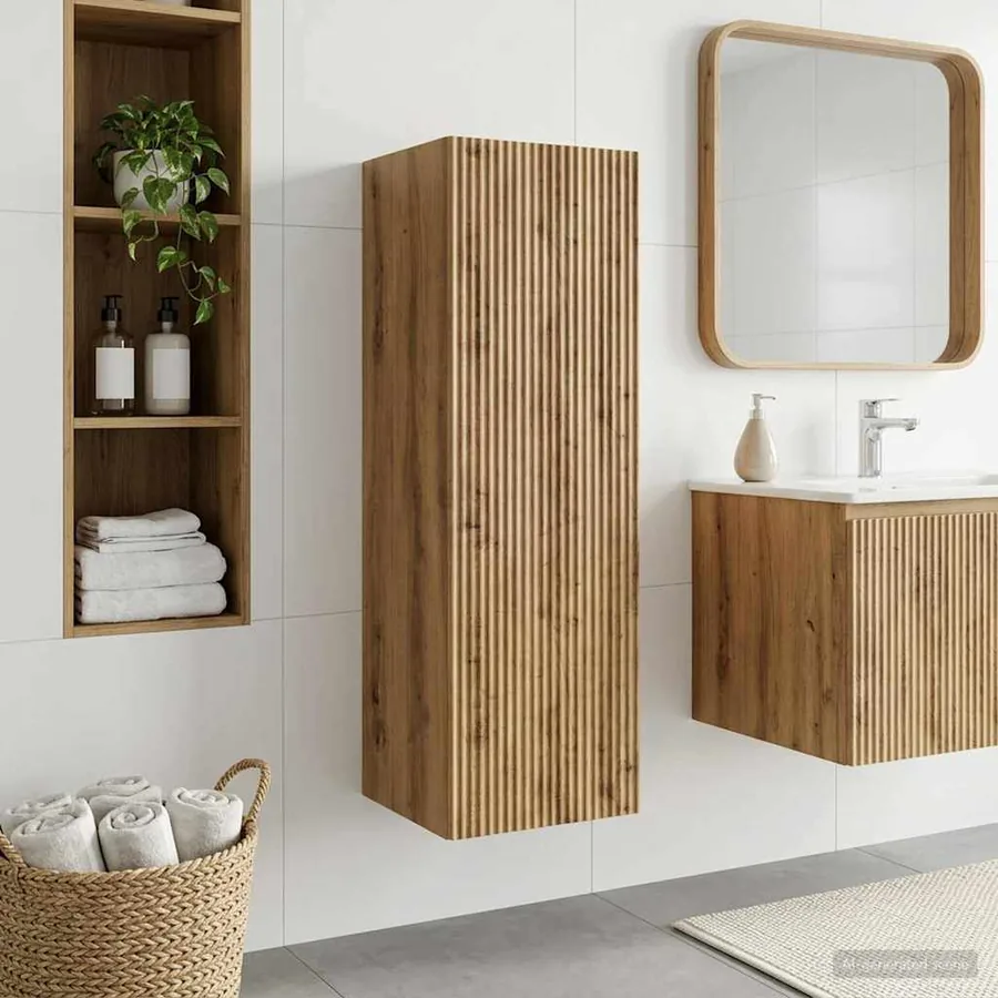 Cabinet de Salle de Bain Mural Chêne artisanal