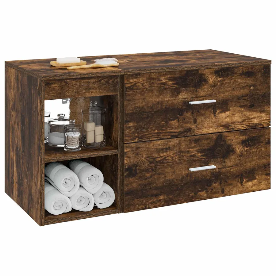 Ensemble de mobilier de salle de bain 2 pcs Chêne fumé - 3