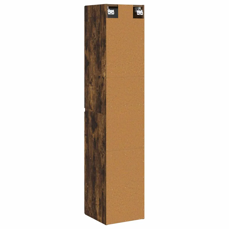 Cabinet de Salle de Bain Mural Chêne fumé 33 x 34,5 x 160 cm - 5