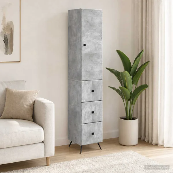 Ensemble de Meubles 2 pcs Gris béton 34,5 x 34,5 x 90 cm
