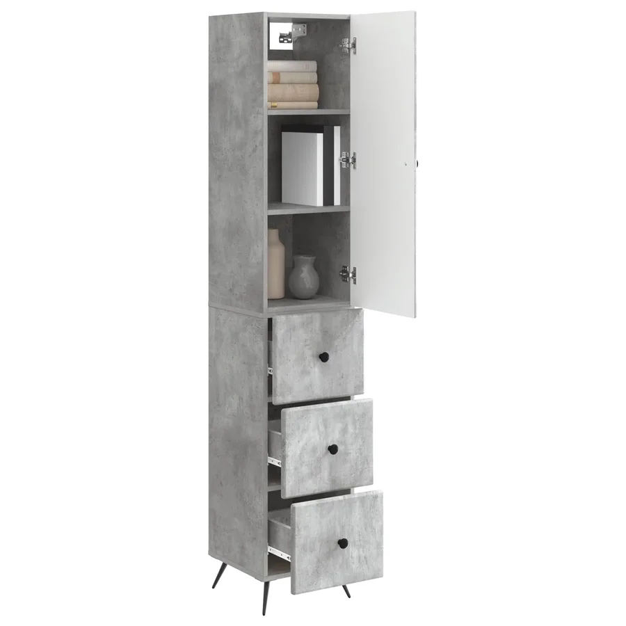 Ensemble de Meubles 2 pcs Gris béton 34,5 x 34,5 x 90 cm - 3
