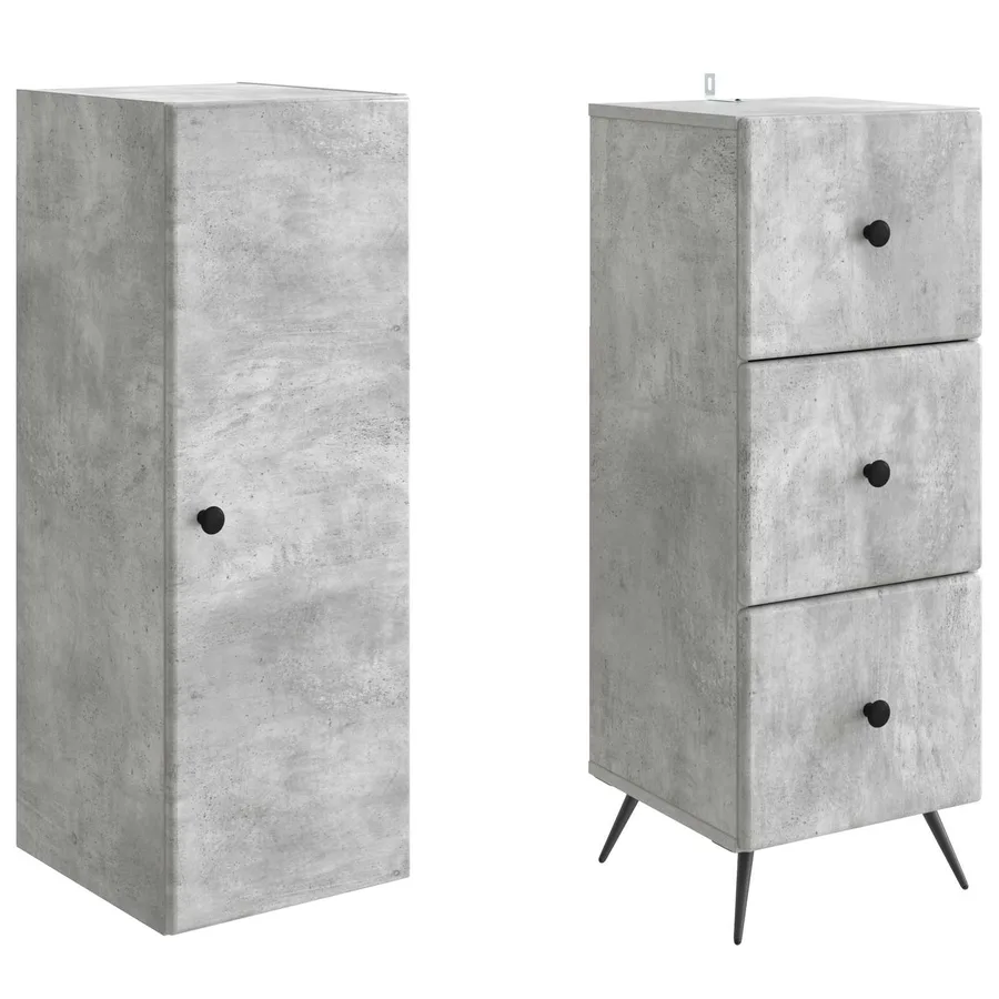Ensemble de Meubles 2 pcs Gris béton 34,5 x 34,5 x 90 cm - 4