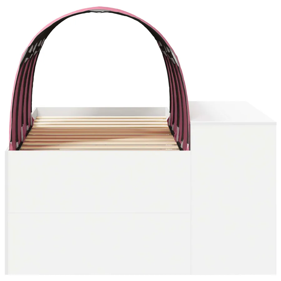 Lit avec Tunnel 3 pc Chêne Artisanal et Rose Bois d'ingénierie - 7