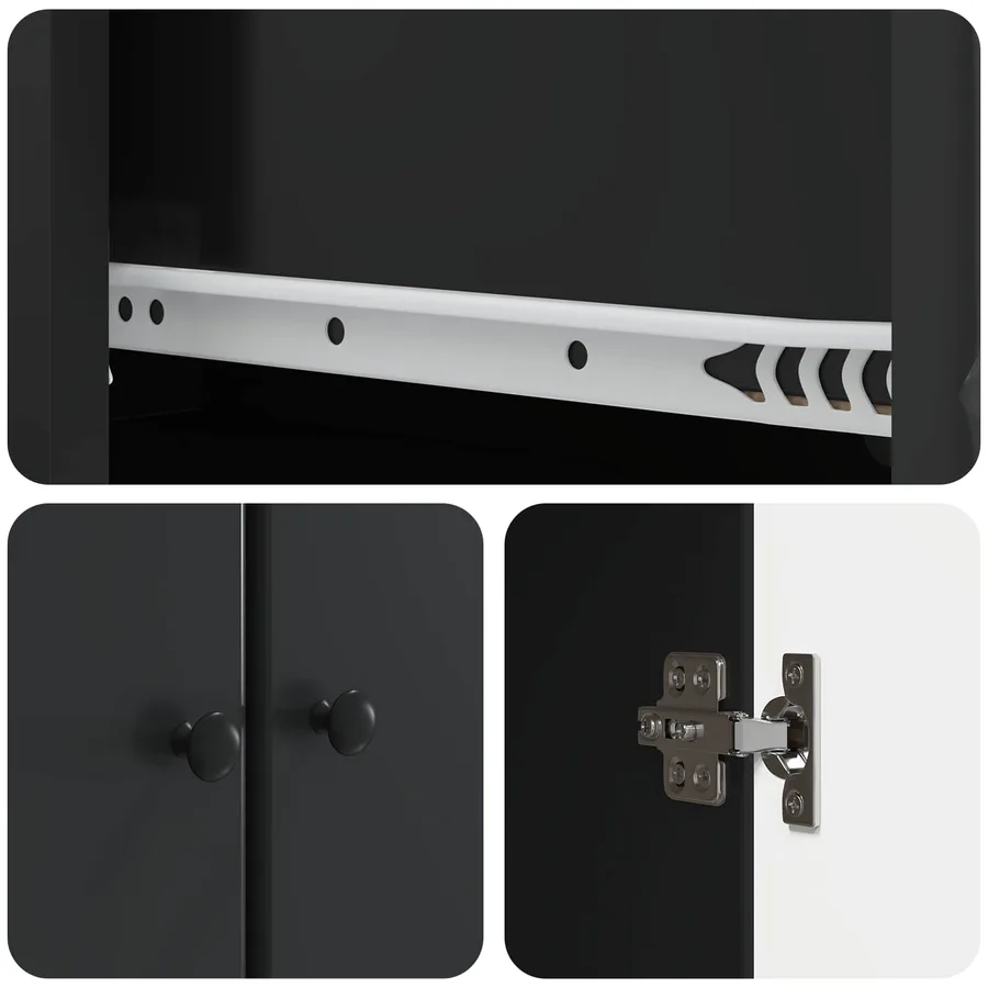 Ensemble de Meubles 2 pcs Noir 34,5 x 34,5 x 90 cm - 8