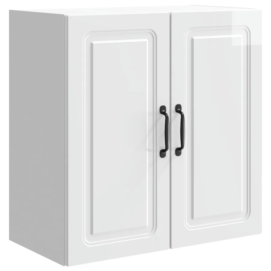 Armoire Murale Blanc brillant 59 x 31 x 60 cm Bois d'ingénierie - 2