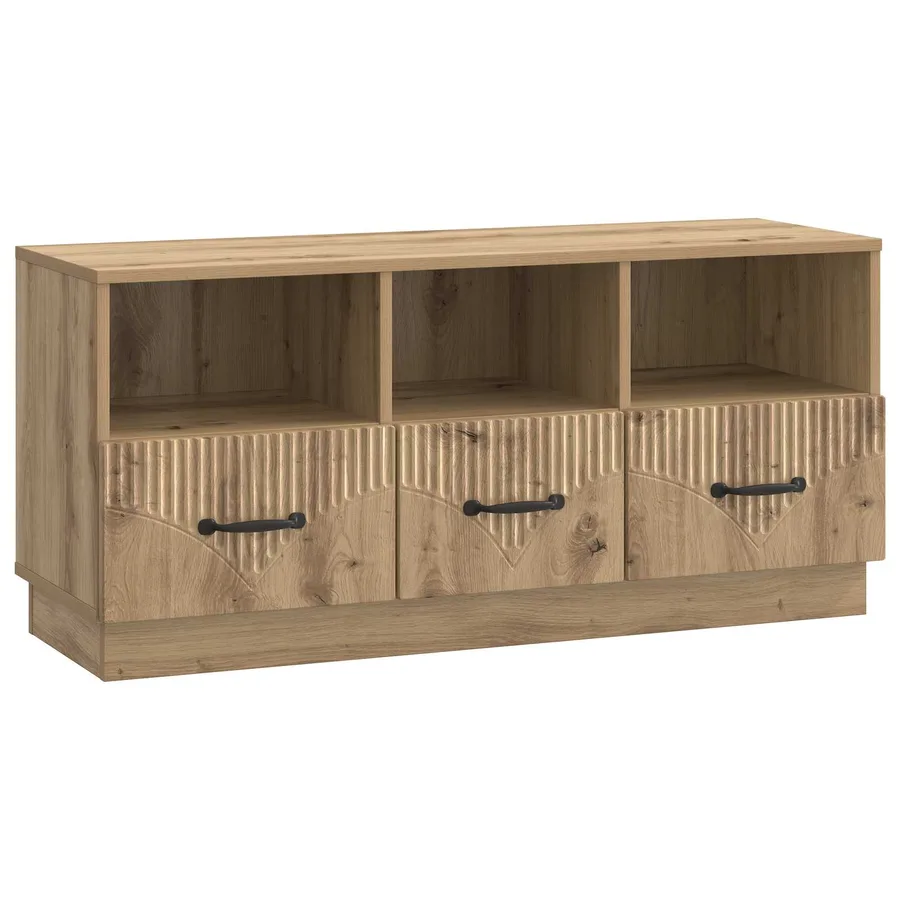 Meuble TV 102 x 34,5 x 47 cm Chêne artisanal Bois d'ingénierie - 2