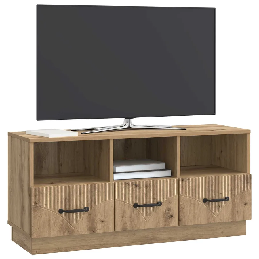 Meuble TV 102 x 34,5 x 47 cm Chêne artisanal Bois d'ingénierie - 3