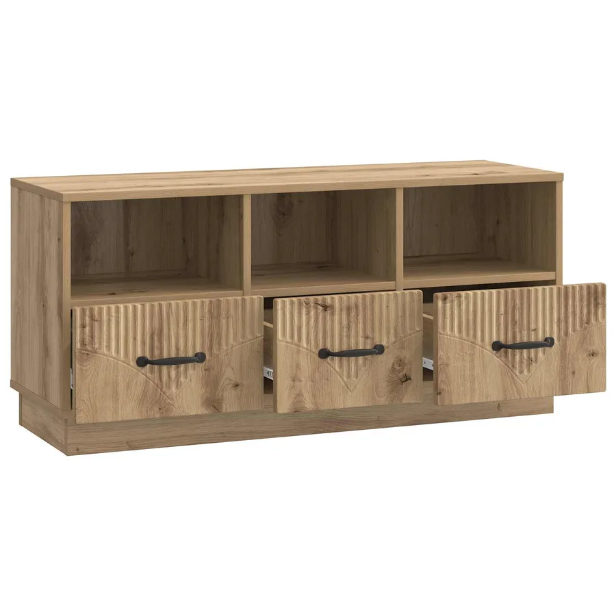 Meuble TV 102 x 34,5 x 47 cm Chêne artisanal Bois d'ingénierie - 5