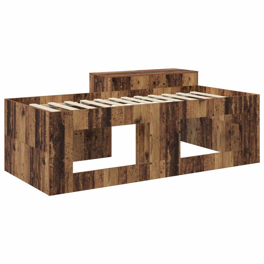 Lit haut pour enfants avec bureau Bois ancien 75 x 190 cm - 5