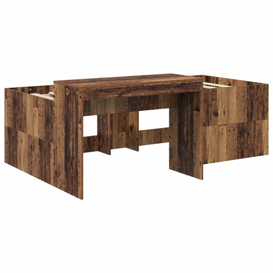 Lit haut pour enfants avec bureau Bois ancien 80 x 200 cm - 3
