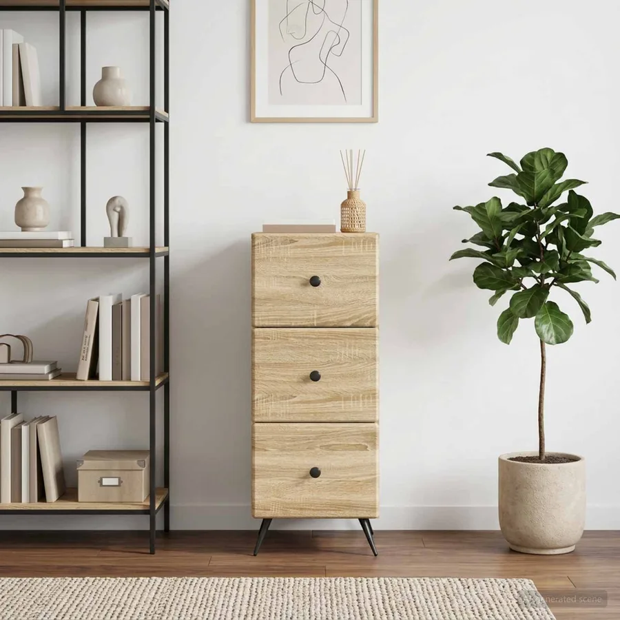 Armoire à tiroirs Chêne Sonoma 33 x 34,5 x 90 cm - 4