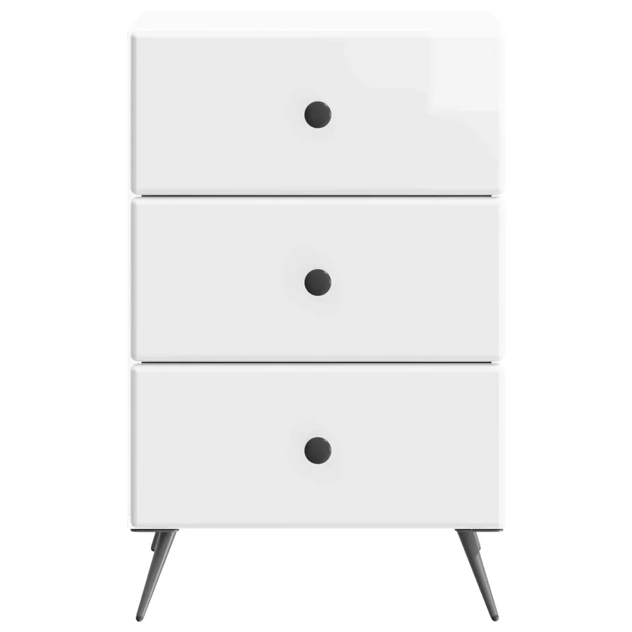 Cabinet de chevet avec tiroir Blanc brillant 43 x 41 x 66,5 cm - 5