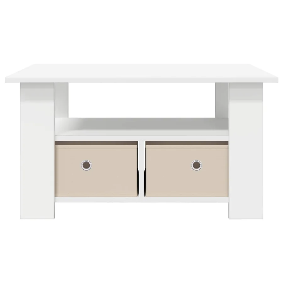 Table basse avec tiroir Blanc 77 x 55 x 42 cm Bois d'ingénierie - 5