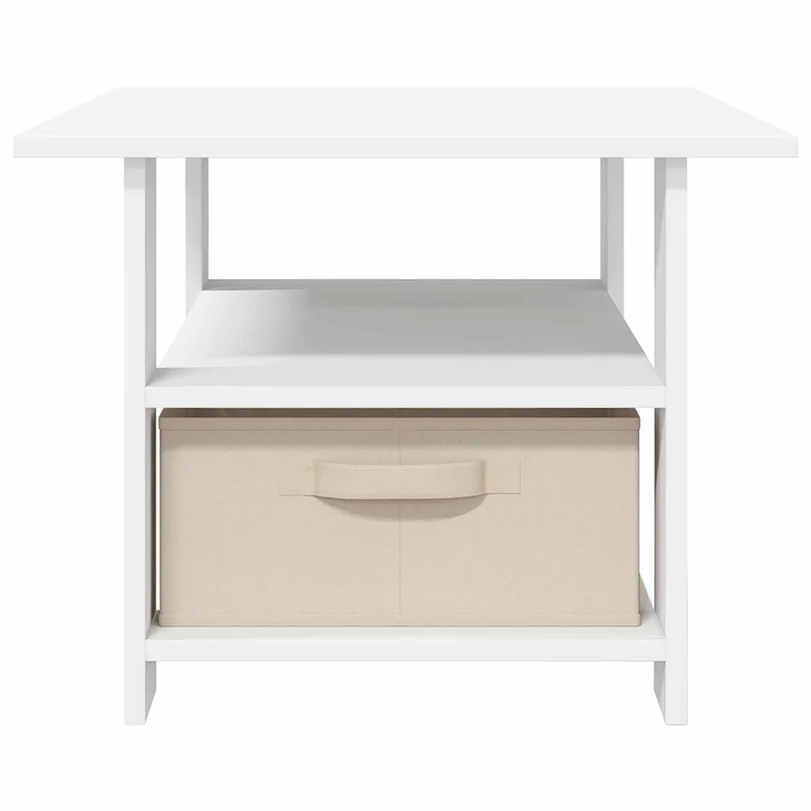 Table basse avec tiroir Blanc 77 x 55 x 42 cm Bois d'ingénierie - 6