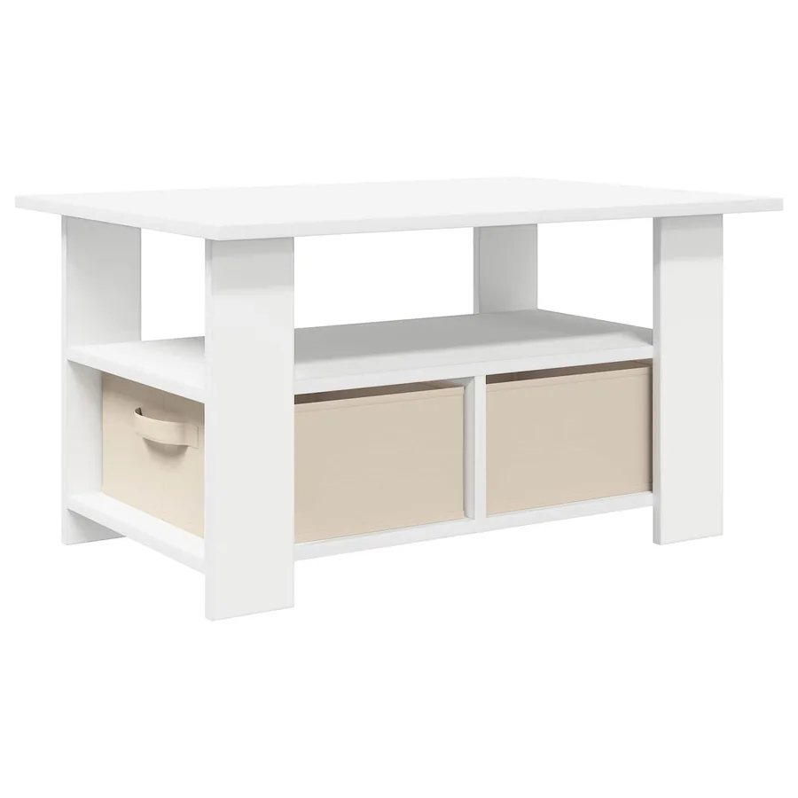 Table basse avec tiroir Blanc 77 x 55 x 42 cm Bois d'ingénierie - 7