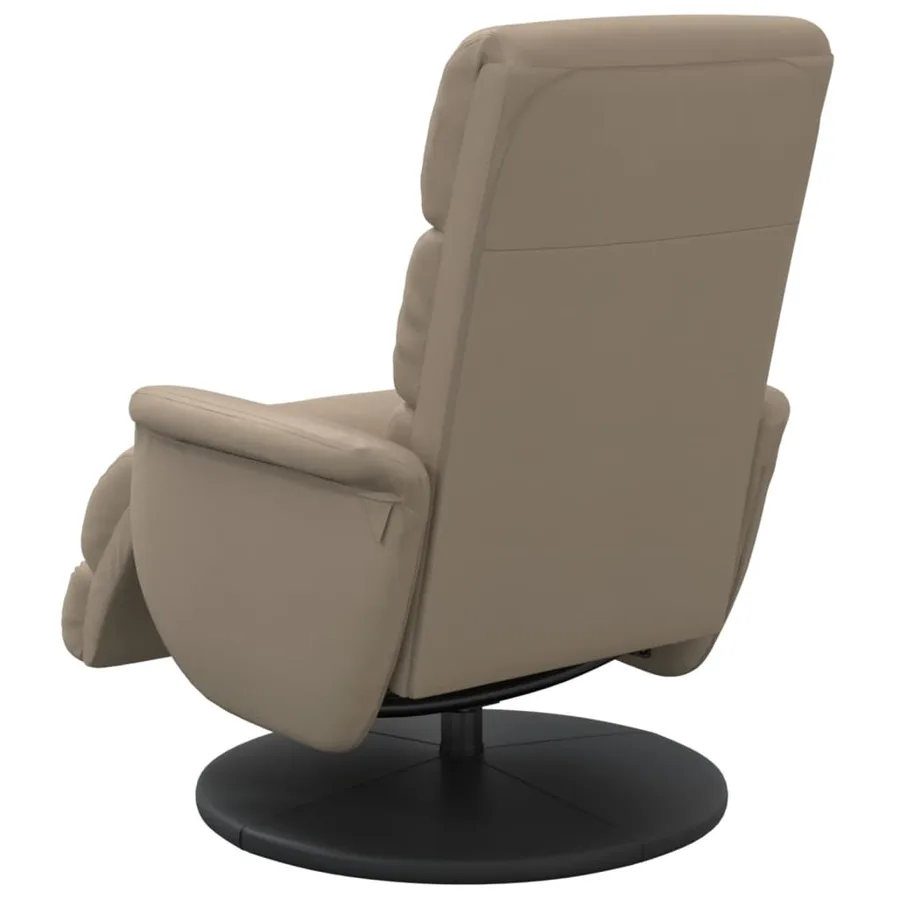 Fauteuil inclinable avec repose-pieds cappuccino similicuir - 5