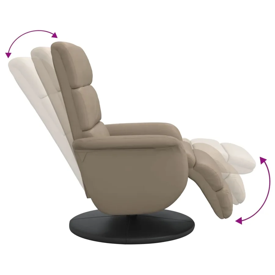 Fauteuil inclinable avec repose-pieds cappuccino similicuir - 6