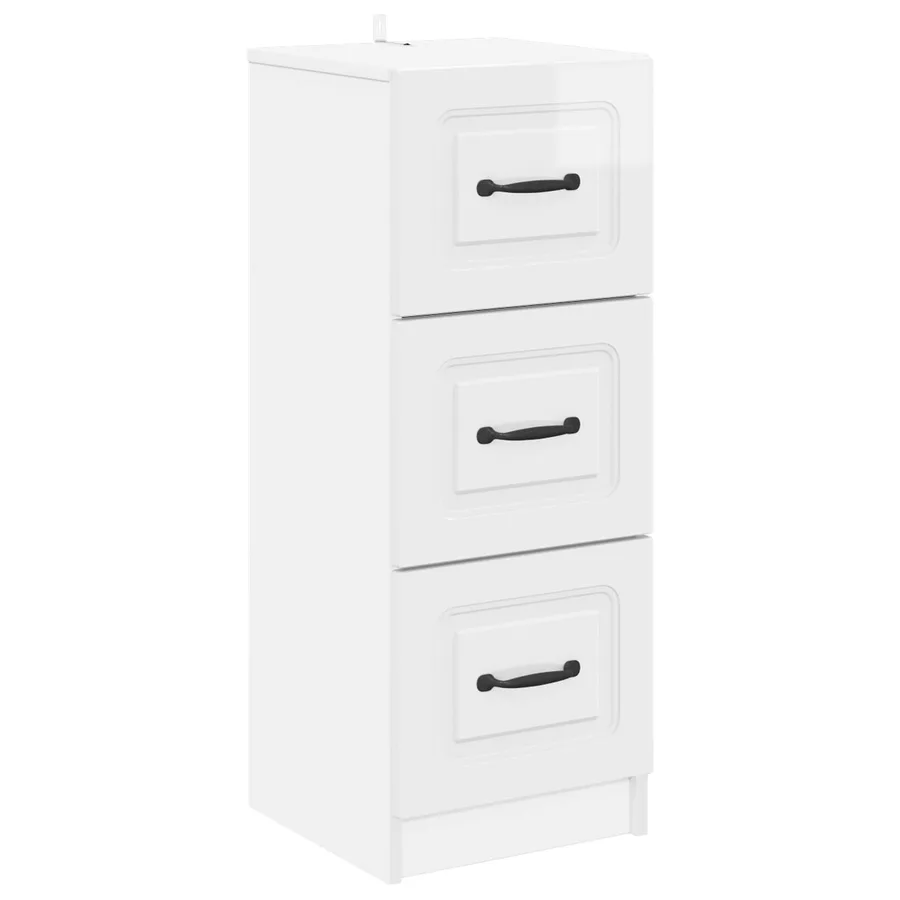 Armoire à tiroirs Blanc brillant 33 x 34,5 x 87 cm - 2