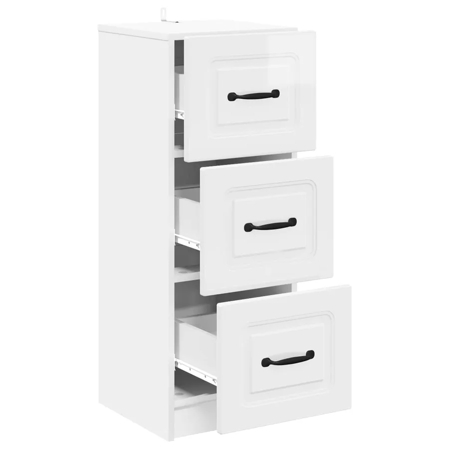 Armoire à tiroirs Blanc brillant 33 x 34,5 x 87 cm - 5