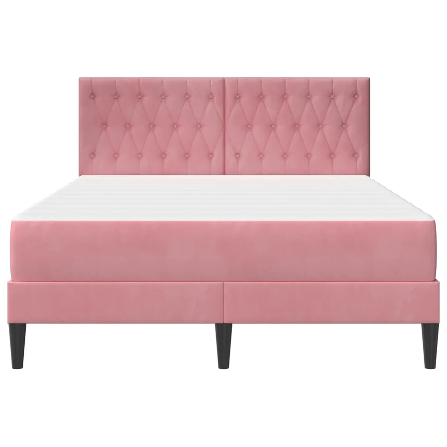 Cadre de lit avec matelas Rose 120 x 200 cm Velours - 6
