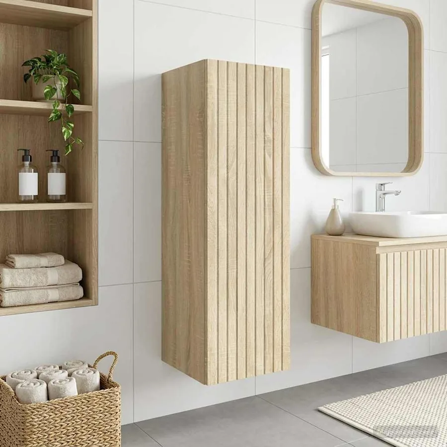 Cabinet de Salle de Bain Mural Chêne Sonoma 33 x 34,5 x 60 cm
