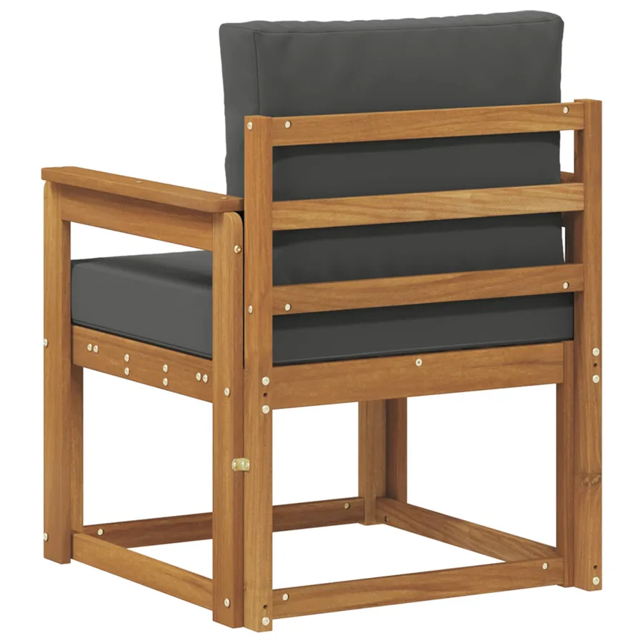 Canapé d’extérieur Bois d'acacia massif et polyester Naturel - 5