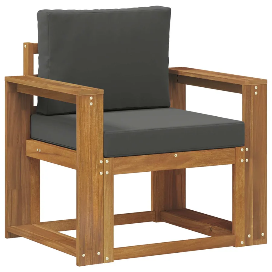 Canapé d’extérieur Bois d'acacia massif et polyester Naturel - 2