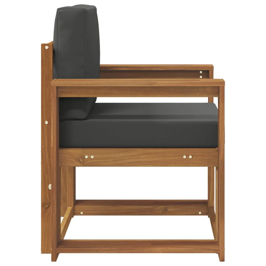 Canapé d’extérieur Bois d'acacia massif et polyester Naturel - 4
