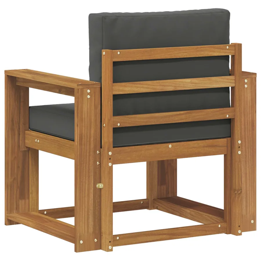 Canapé d’extérieur Bois d'acacia massif et polyester Naturel - 5